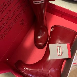 Red hunter boots